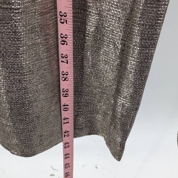 SKIES ARE BLUE SZ S Metallic Foil Silver Elastic Waist Flat Front Pants NWT 0B5 - Picture 4 of 8